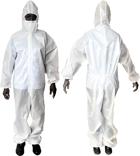 Combinaison de protection pour les professionnels de la décontamination.